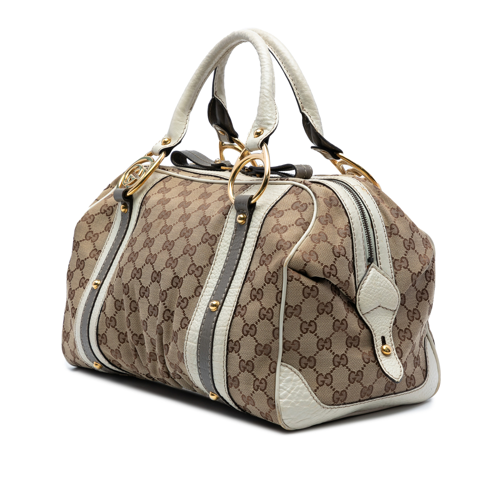 Pre-Loved Gucci Medium GG Canvas Interlocking G Boston Bag - Picture 2 of 8